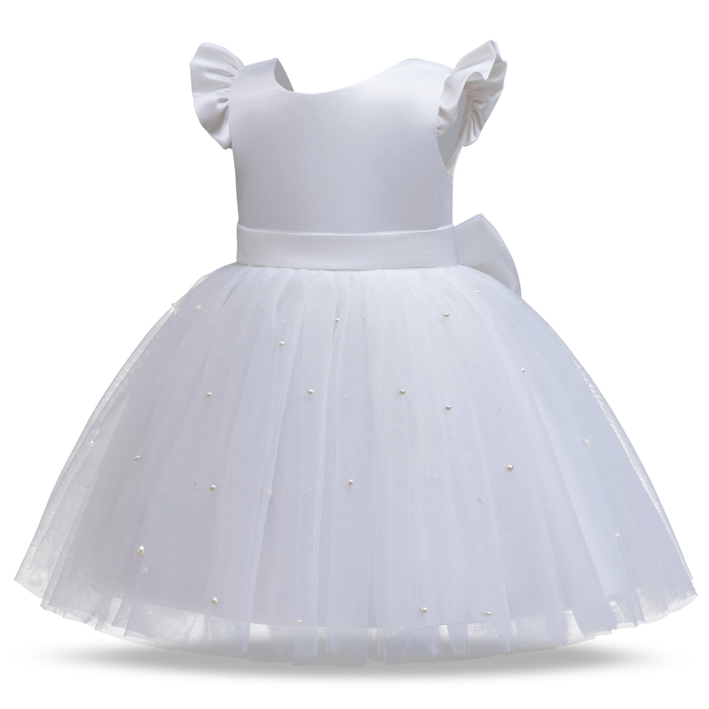 A-Line Tea Length Princess Dress for Girls | Flower Girl & Party Dress Ages 2-8