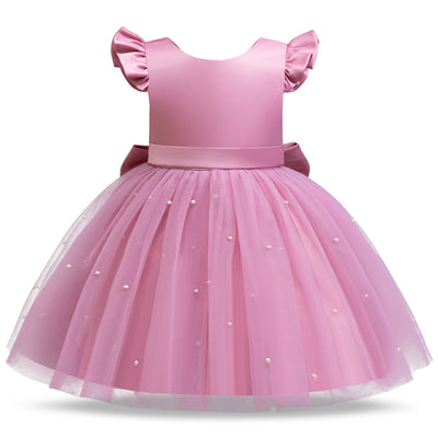 A-Line Tea Length Princess Dress for Girls | Flower Girl & Party Dress Ages 2-8