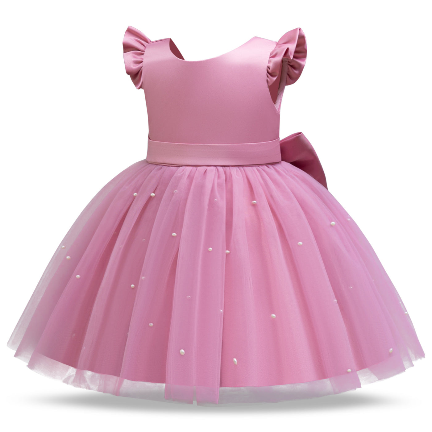 A-Line Tea Length Princess Dress for Girls | Flower Girl & Party Dress Ages 2-8