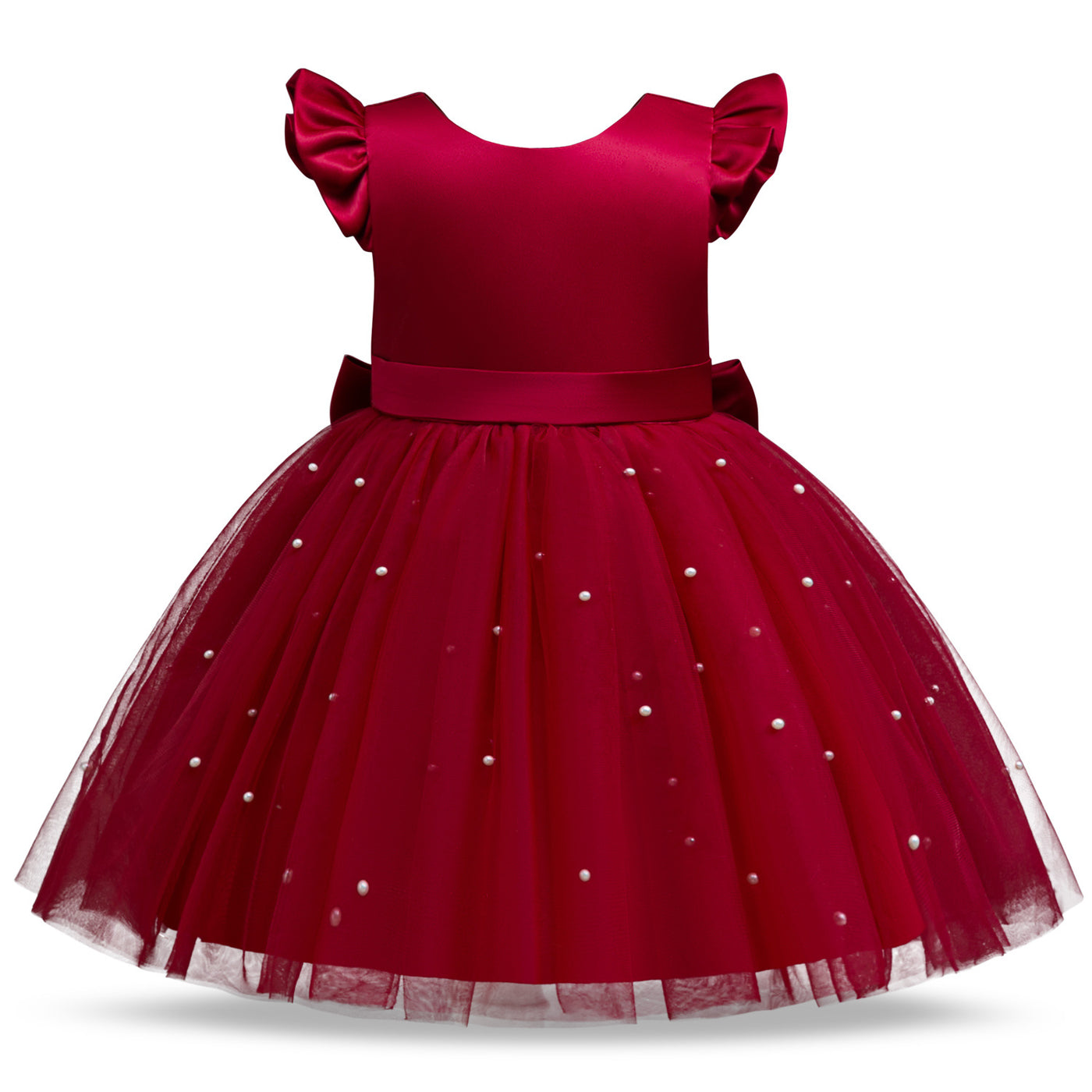 A-Line Tea Length Princess Dress for Girls | Flower Girl & Party Dress Ages 2-8