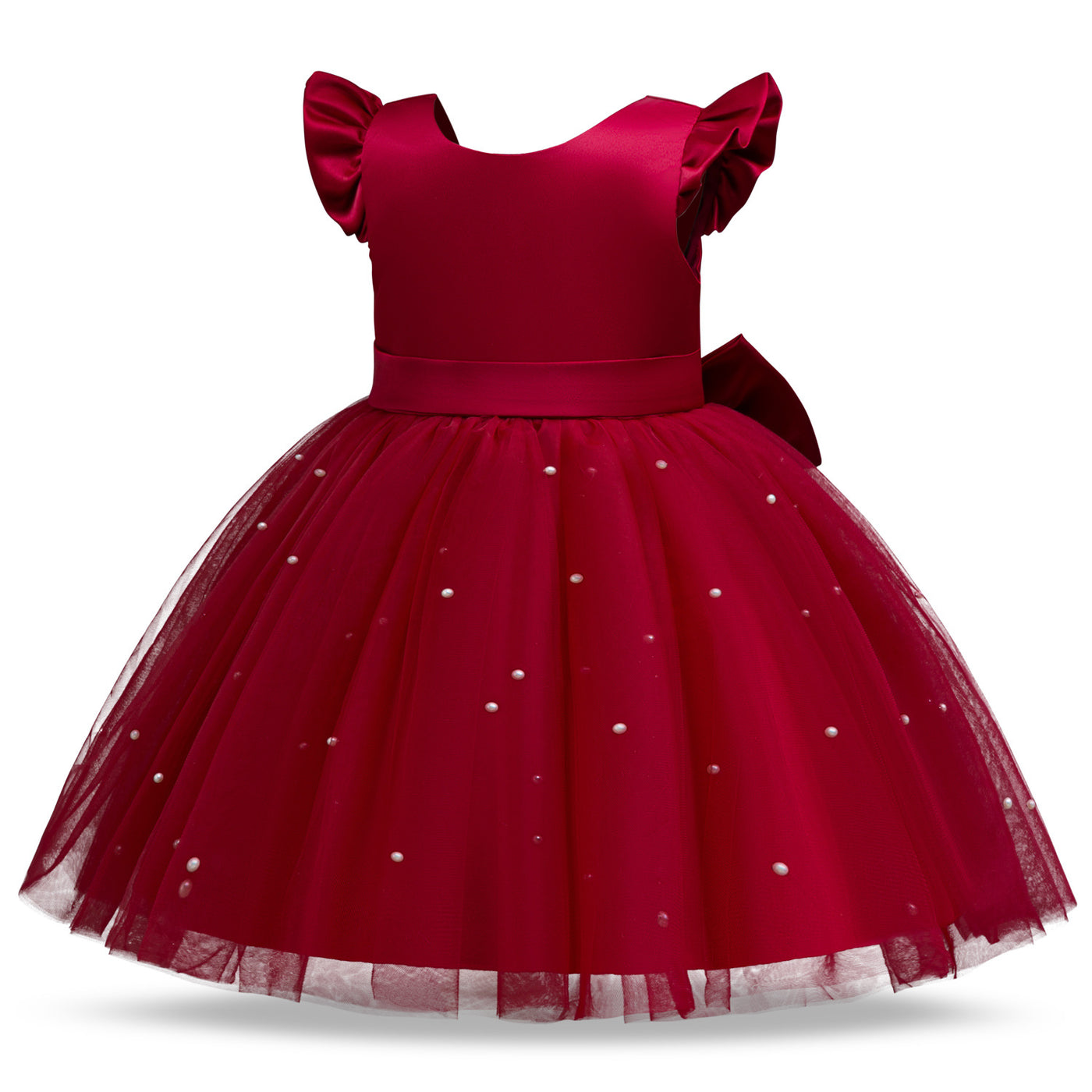 A-Line Tea Length Princess Dress for Girls | Flower Girl & Party Dress Ages 2-8