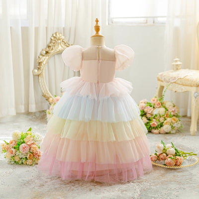 A-Line Tulle Princess Dress for Girls | Sequins & Ruffles | Special Occasion Outfit