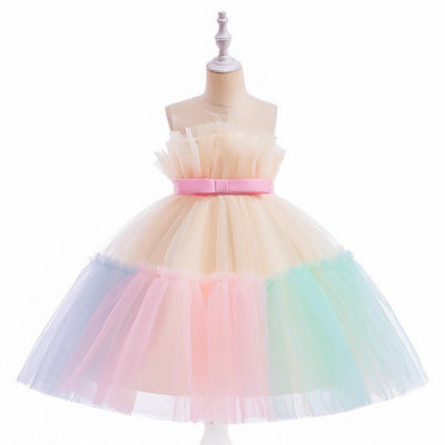 Tea Length A-Line Tulle Dress for Girls – Sweetheart Neckline Party Dress