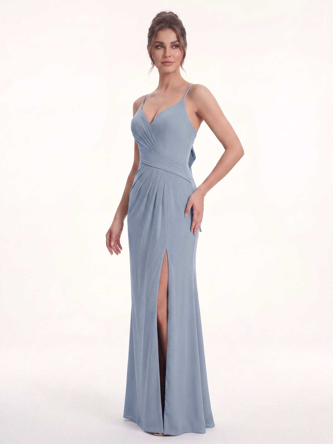 Amelia Chiffon Bow Back Bridesmaid Dress