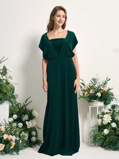 Hunter Green Bridesmaid Dresses A-line Open back Convertible Straps Velvet Dresses (82220627)#color_hunter-green