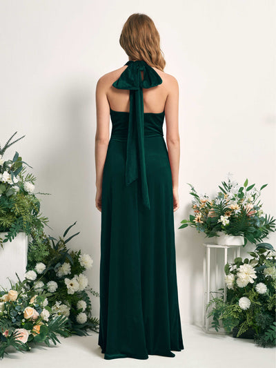 Carlyna Prima Convertible Hunter Green Velvet Bridesmaid Dress Maxi Sleeveless Straight Dress Side View 5 #color_hunter-green
