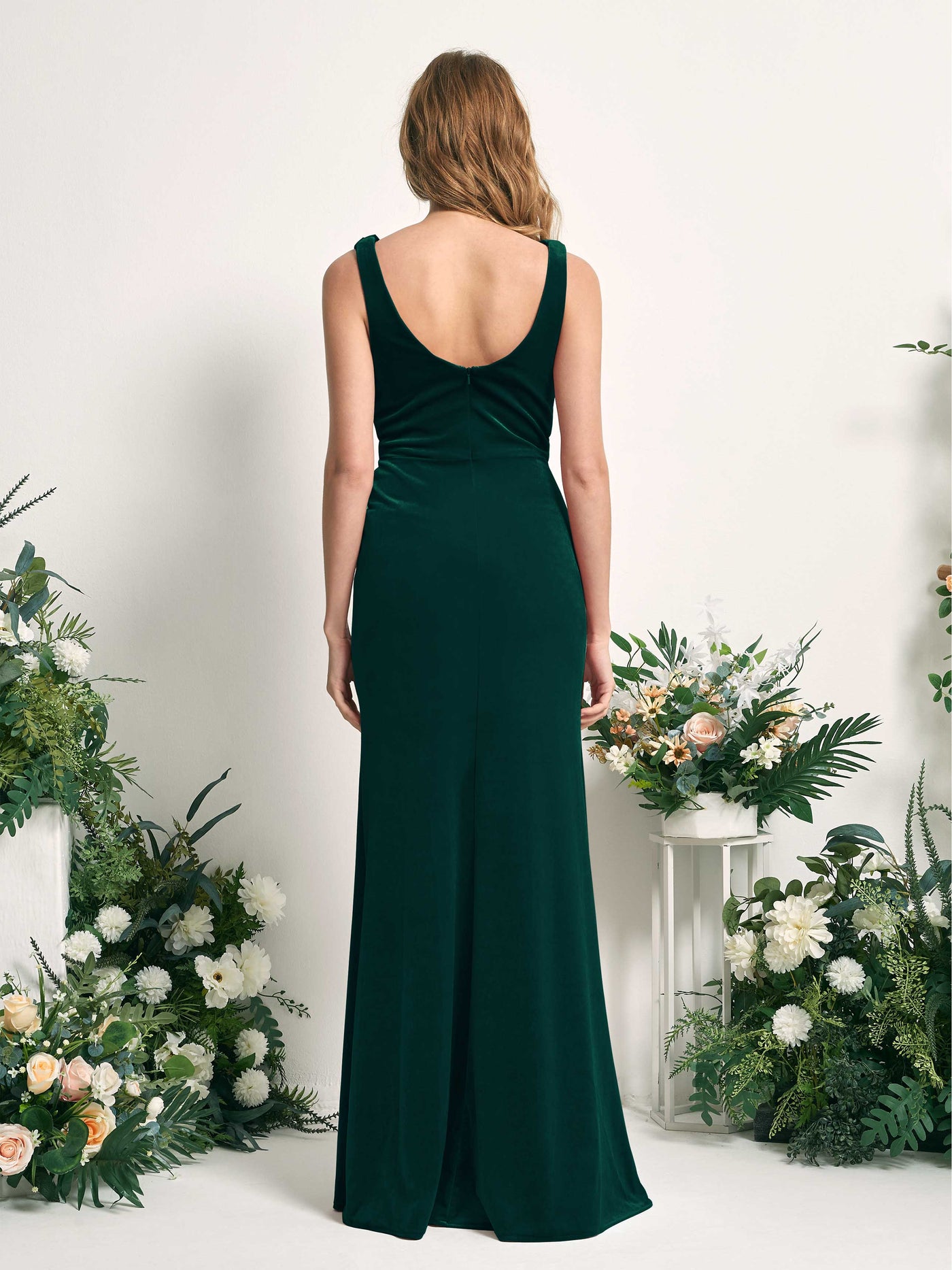 Hunter Green Velvet Bridesmaid Dress Mermaid Maxi V-Neck | Carlyna Hunter Green Velvet Bridesmaid Dress Mermaid Maxi V-Neck | Carlyna