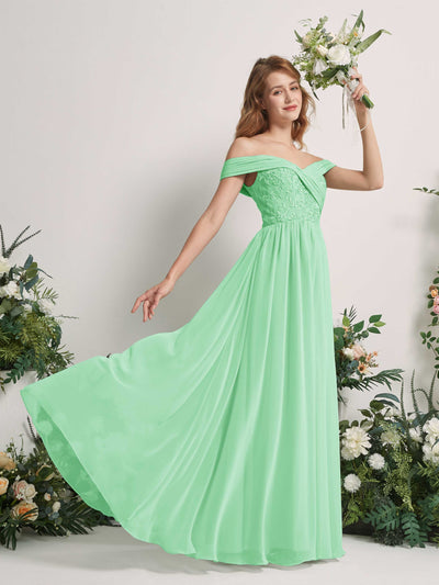 Carlyna Leona A-Line Mint Green Embroidered Bridesmaid Dress Maxi Sleeveless Sweetheart Dress Side View 2 #color_mint-green