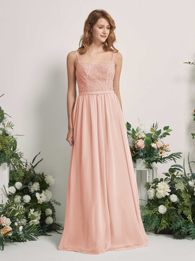 Carlyna Ursula A-Line Pearl Pink Beaded Bridesmaid Dress Maxi Sleeveless Sweetheart Dress Front View #color_pearl-pink