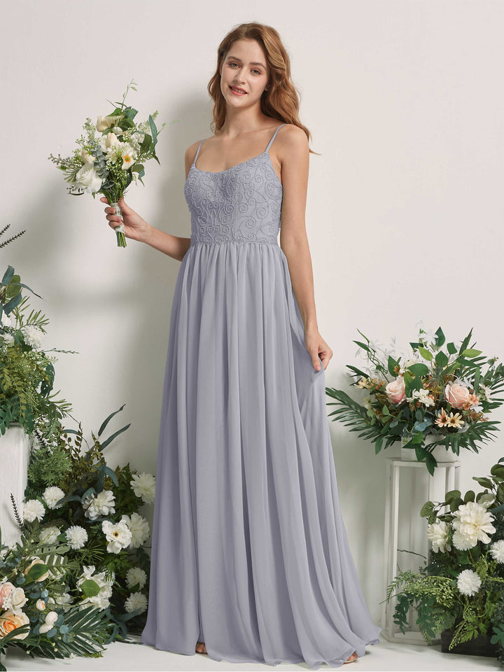 Dusty Lavender Bridesmaid Dresses A-line Spaghetti-straps Sleeveless Chiffon Dresses (83221203)