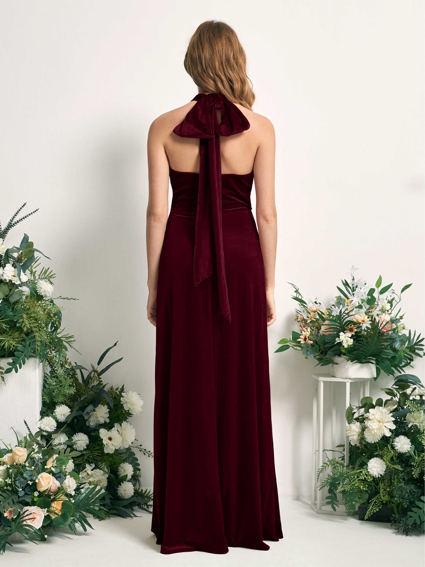 Burgundy Velvet Bridesmaid Dress Convertible Maxi | Carlyna Burgundy Velvet Bridesmaid Dress Convertible Maxi | Carlyna