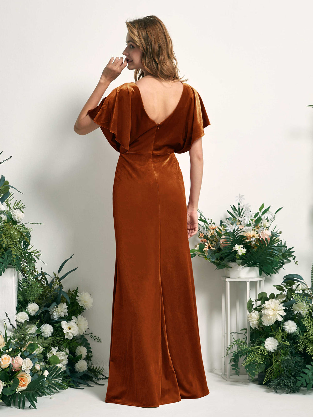 Burnt Orange Velvet Bridesmaid Dresses | Carlyna Burnt Orange Velvet Bridesmaid Dresses | Carlyna