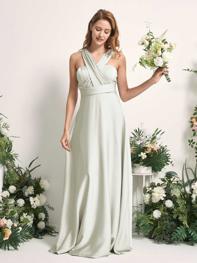 Carlyna Mirabelle Convertible Ivory Satin Bridesmaid Dress Maxi Sleeveless Sweetheart Dress Side View 2 #color_ivory