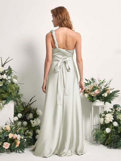 Carlyna Mirabelle Convertible Ivory Satin Bridesmaid Dress Maxi Sleeveless Sweetheart Dress Back View #color_ivory