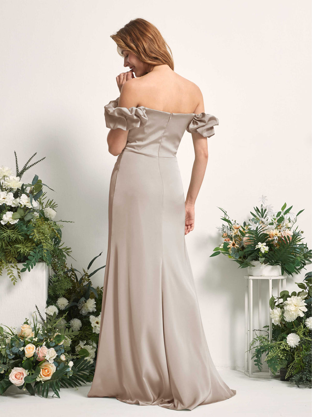 Taupe Satin Bridesmaid Dresses | Elegant & Customizable | Carlyna
