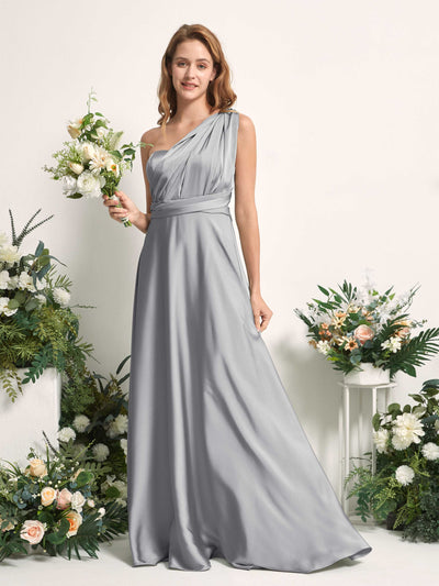 Carlyna Mirabelle Convertible Dove Satin Bridesmaid Dress Maxi Sleeveless Sweetheart Dress Side View 7 #color_dove