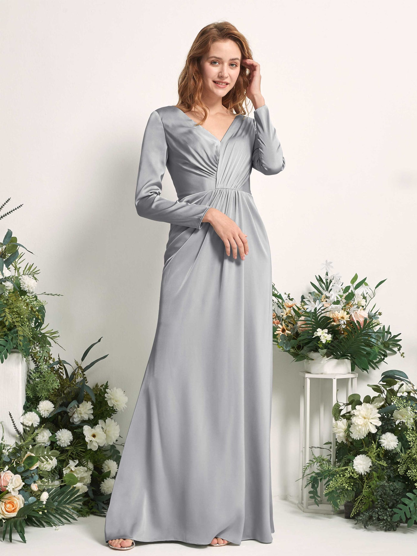 Aesthetic Fall Gowns Bridal Party Bride Gray Bridesmaid Gown JCZYDHDQD Chiffon Bridesmaid Dresses For Women Long Aesthetic Fall Gowns Bridal Party Bride Gray Bridesmaid Gown JCZYDHDQD Chiffon Bridesmaid Dresses For Women Long