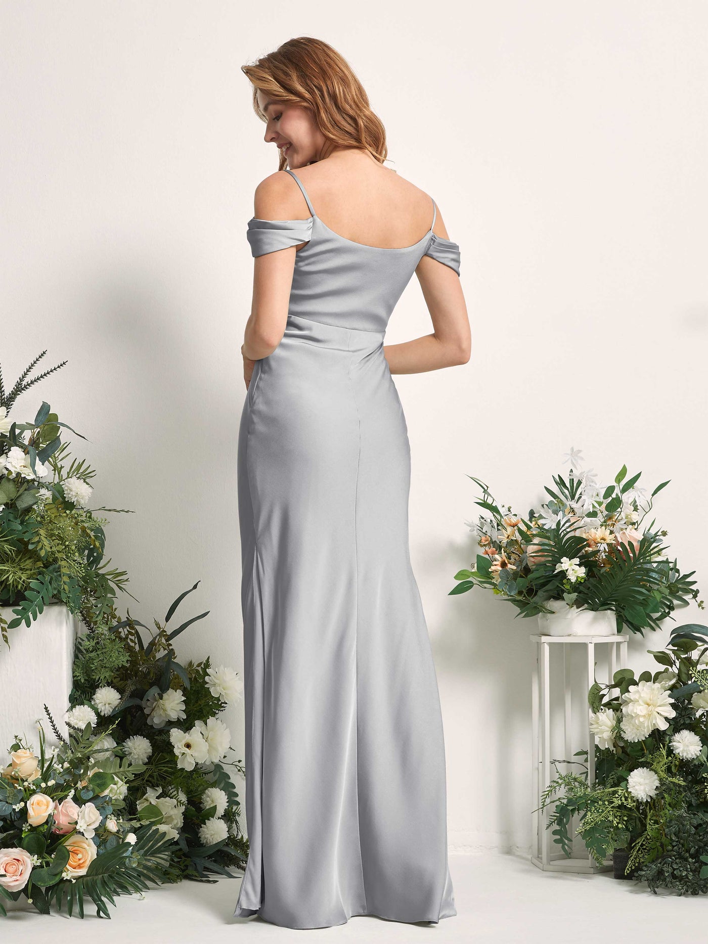 Dove Bridesmaid Dresses Bridesmaid Dress Mermaid/Trumpet Satin Off Shoulder Full Length Sleeveless Wedding Party Dress (80225311)#color_dove