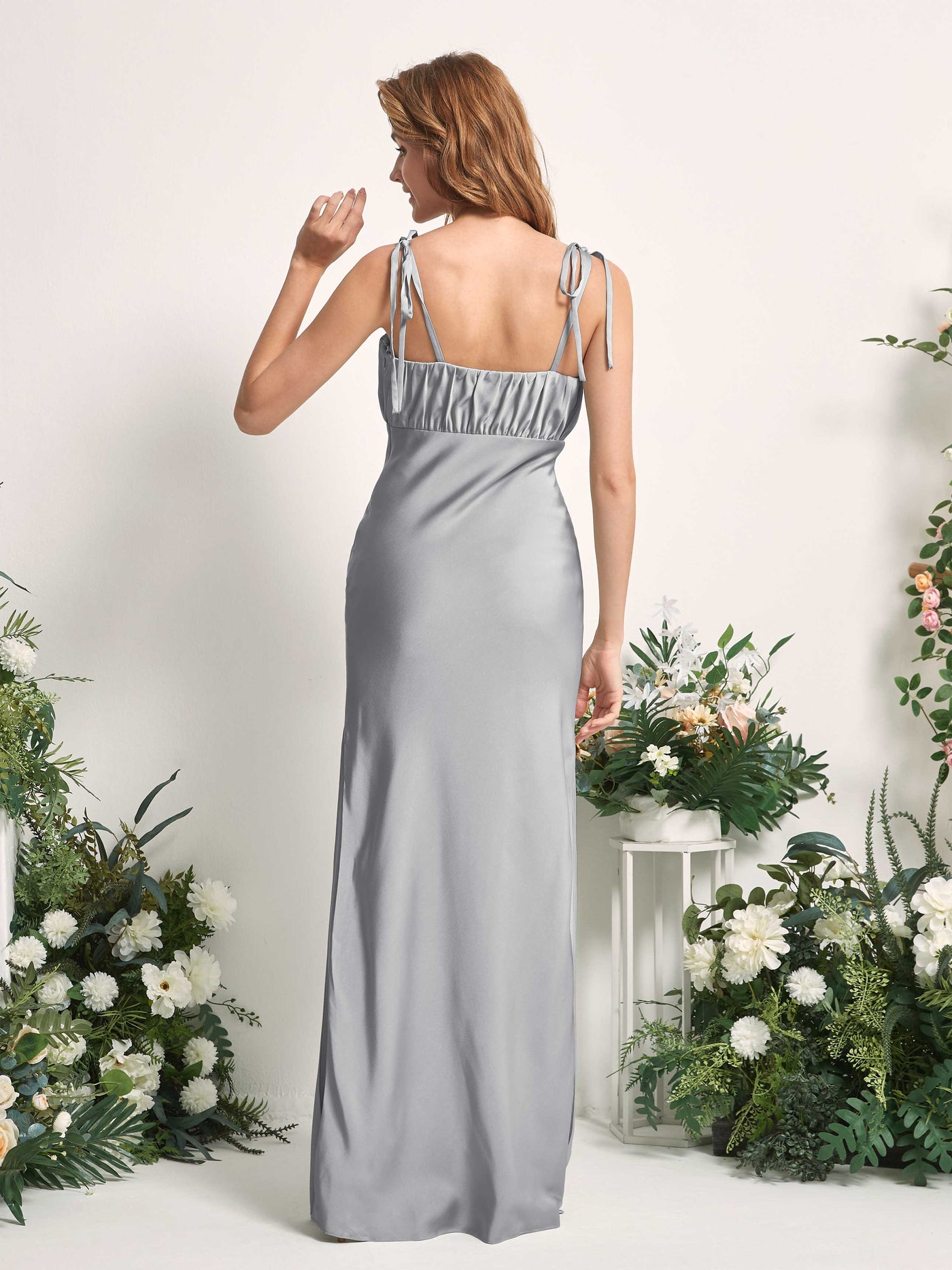 Dove Bridesmaid Dresses Bridesmaid Dress Mermaid/Trumpet Satin Spaghetti-straps Full Length Sleeveless Wedding Party Dress (80225411)#color_dove