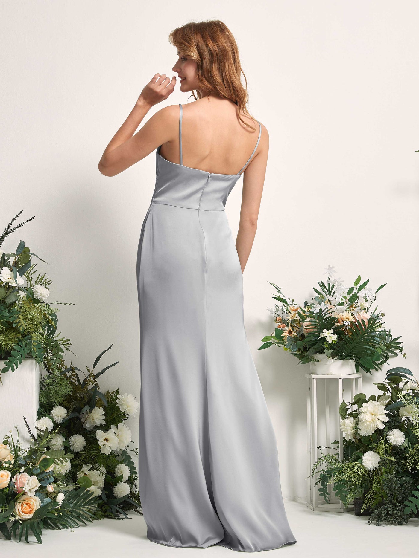 Dove Bridesmaid Dresses Bridesmaid Dress Mermaid/Trumpet Satin Spaghetti-straps Full Length Sleeveless Wedding Party Dress (80225911)#color_dove