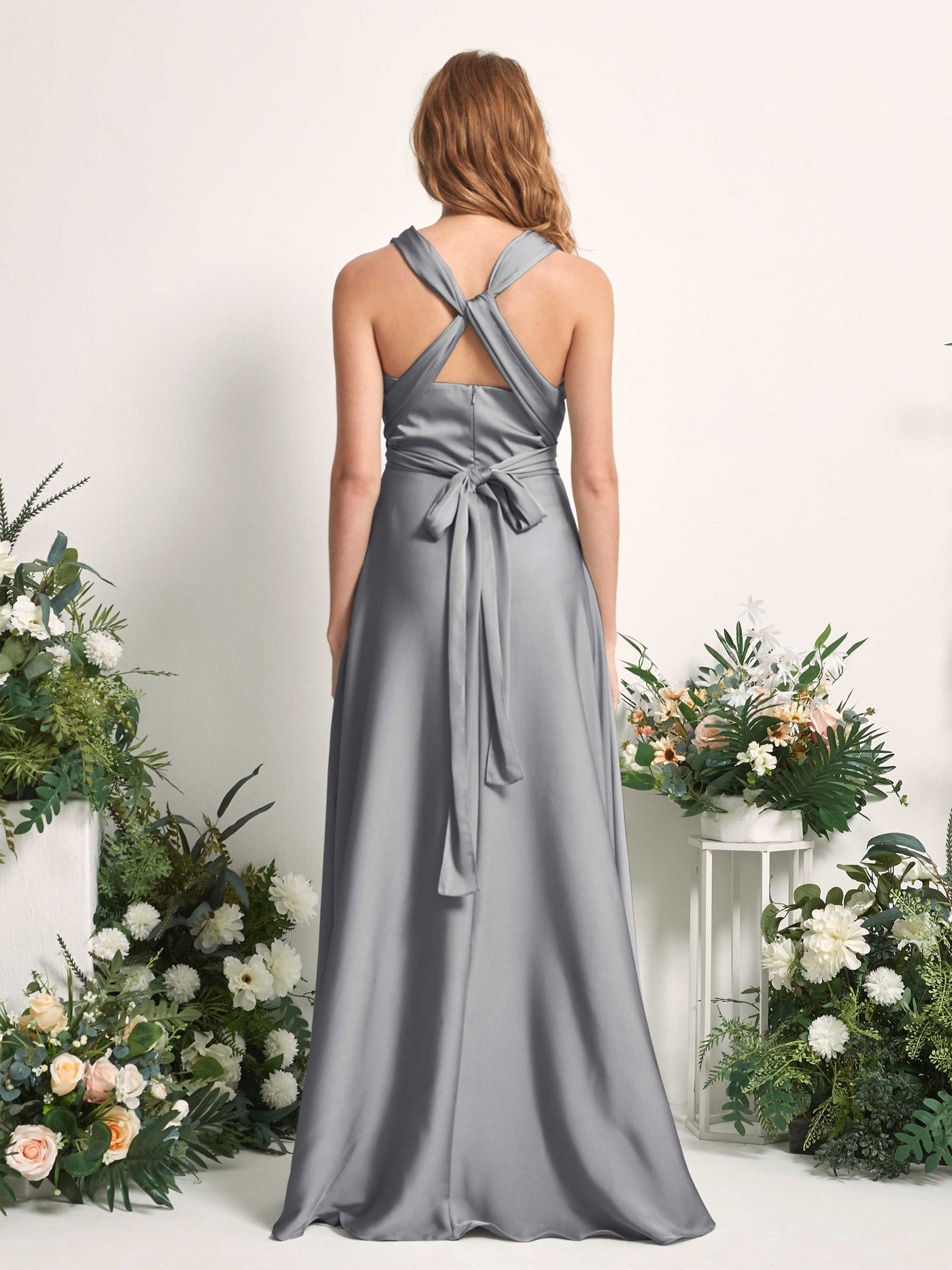 Canary Satin Sweetheart Bridesmaid Dress Convertible Floor-Length