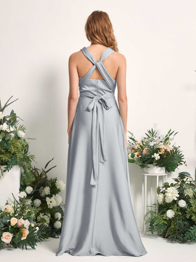 Carlyna Mirabelle Convertible Baby Blue Satin Bridesmaid Dress Maxi Sleeveless Sweetheart Dress Side View 3 #color_baby-blue