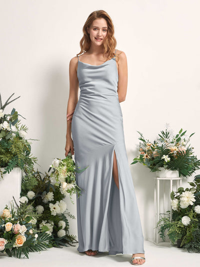Baby Blue Bridesmaid Dresses Bridesmaid Dress Mermaid/Trumpet Satin Spaghetti-straps Full Length Sleeveless Wedding Party Dress (80225601)#color_baby-blue