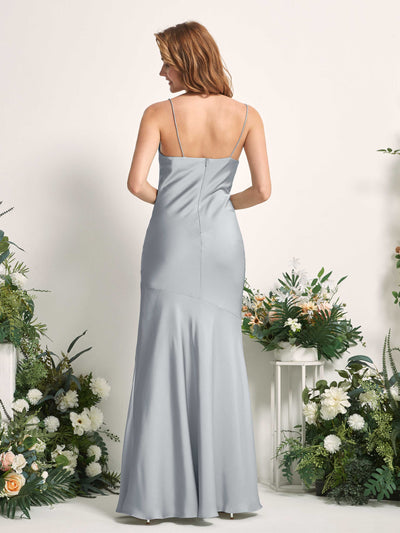 Carlyna Miranda Mermaid Baby Blue Satin Bridesmaid Dress Maxi Sleeveless Cowl Neck Dress Back View #color_baby-blue