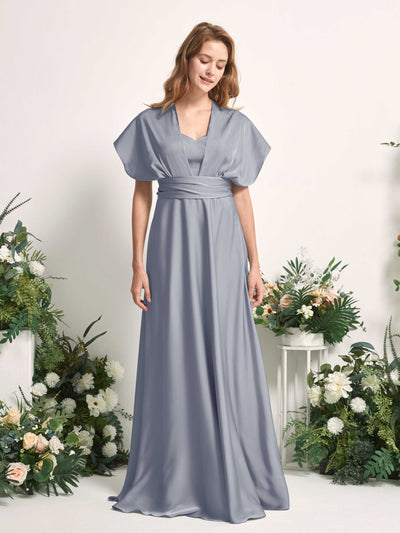 Carlyna Mirabelle Convertible Dusty Blue Satin Bridesmaid Dress Maxi Sleeveless Sweetheart Dress Side View 4 #color_dusty-blue
