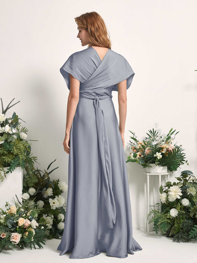 Carlyna Mirabelle Convertible Dusty Blue Satin Bridesmaid Dress Maxi Sleeveless Sweetheart Dress Side View 6 #color_dusty-blue