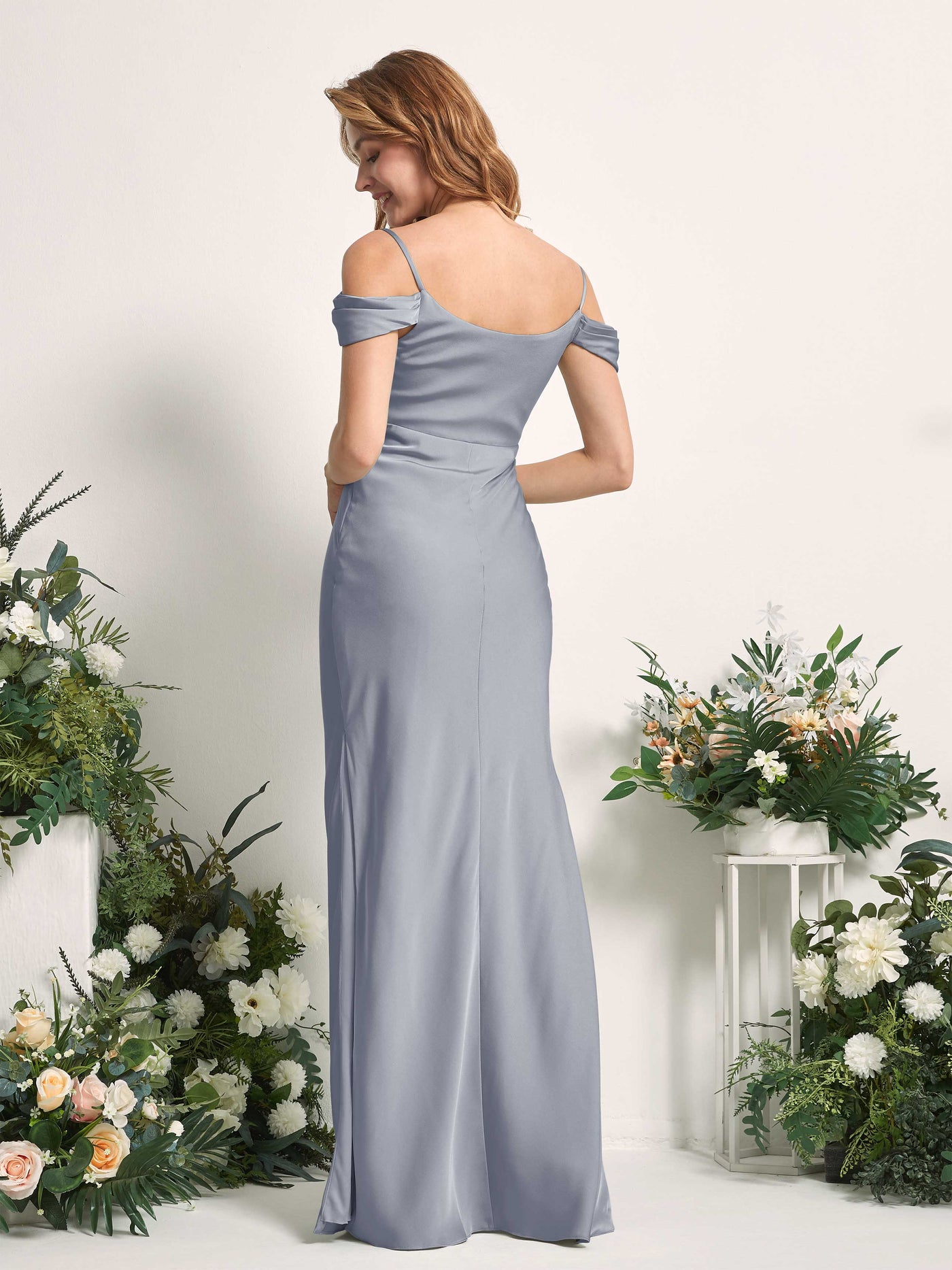 Dusty Blue Bridesmaid Dresses Bridesmaid Dress Mermaid/Trumpet Satin Off Shoulder Full Length Sleeveless Wedding Party Dress (80225378)#color_dusty-blue