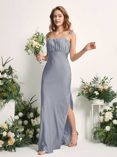 Carlyna Avery Mermaid Dusty Blue Satin Bridesmaid Dress Maxi Sleeveless Sweetheart Dress Side View 2 #color_dusty-blue