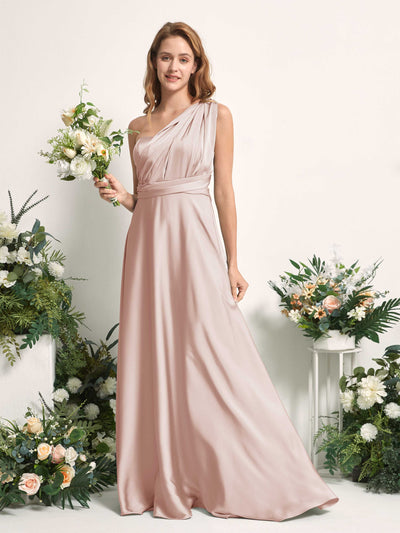 Carlyna Mirabelle Convertible Pearl Pink Satin Bridesmaid Dress Maxi Sleeveless Sweetheart Dress Side View 7 #color_pearl-pink