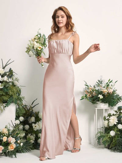 Carlyna Avery Mermaid Pearl Pink Satin Bridesmaid Dress Maxi Sleeveless Sweetheart Dress Side View 2 #color_pearl-pink