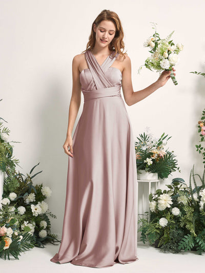 Carlyna Mirabelle Convertible Dusty Rose Satin Bridesmaid Dress Maxi Sleeveless Sweetheart Dress Side View 2 #color_dusty-rose