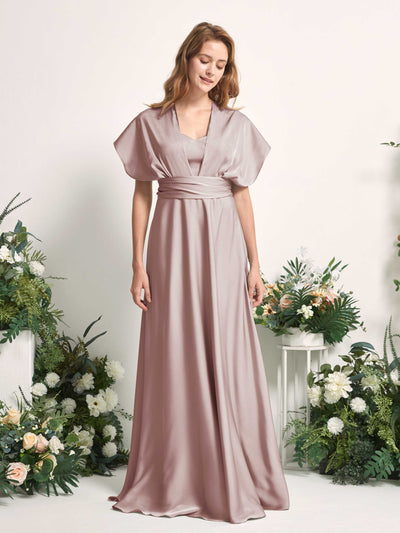 Carlyna Mirabelle Convertible Dusty Rose Satin Bridesmaid Dress Maxi Sleeveless Sweetheart Dress Side View 4 #color_dusty-rose
