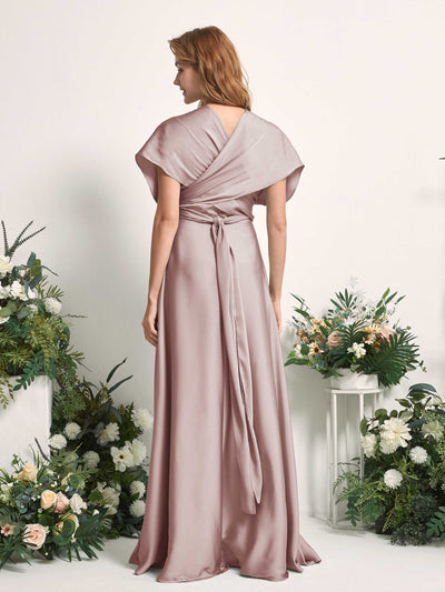 Carlyna Mirabelle Convertible Dusty Rose Satin Bridesmaid Dress Maxi Sleeveless Sweetheart Dress Side View 6 #color_dusty-rose