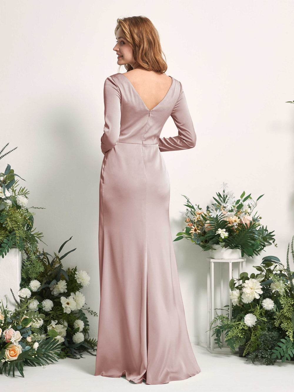 Long Sleeve Dusty Rose Bridesmaid Dresses | Elegant & Timeless | Carlyna Long Sleeve Dusty Rose Bridesmaid Dresses | Elegant & Timeless | Carlyna