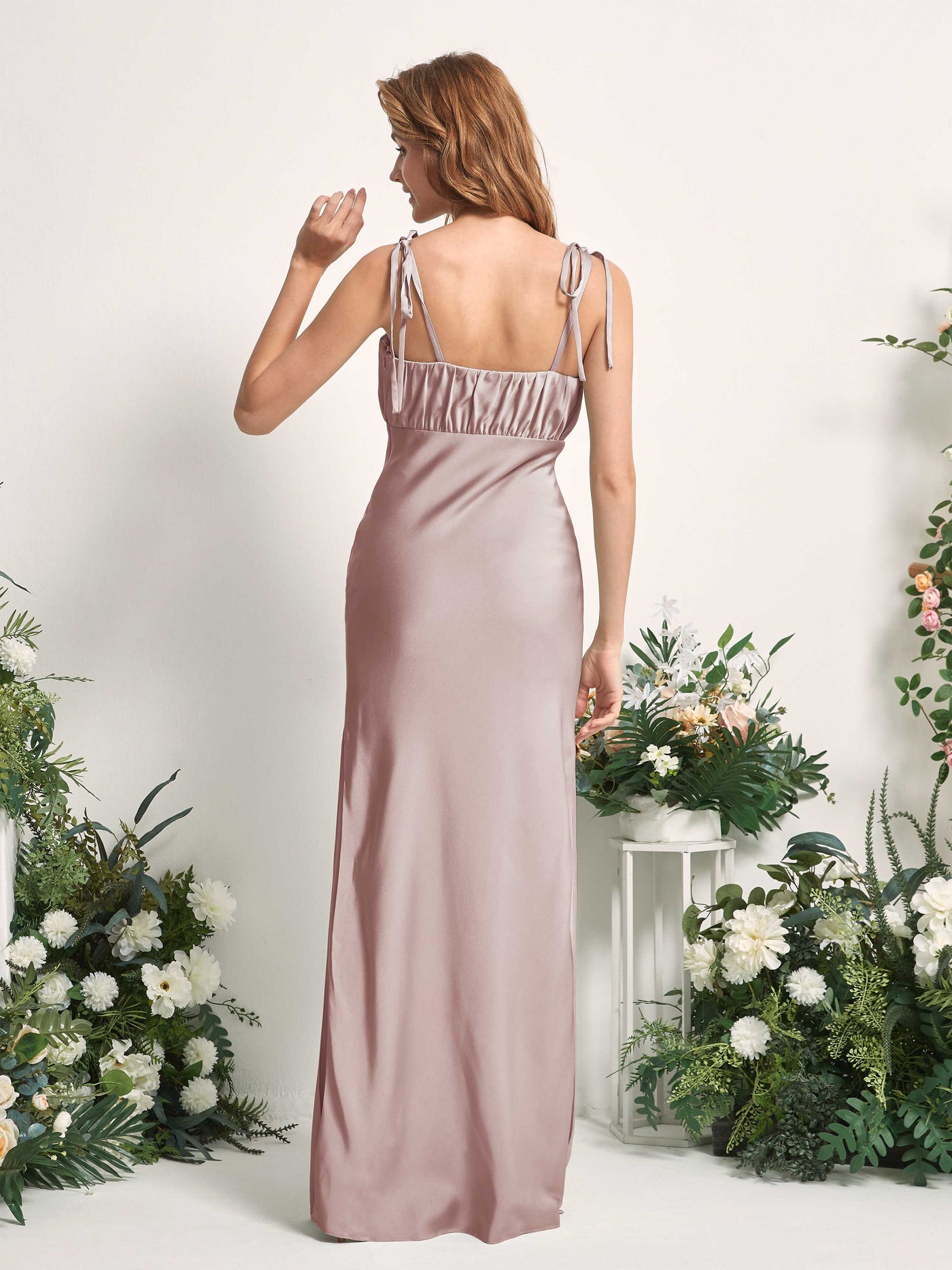 Dusty Rose Bridesmaid Dresses Bridesmaid Dress Mermaid/Trumpet Satin Spaghetti-straps Full Length Sleeveless Wedding Party Dress (80225454)#color_dusty-rose