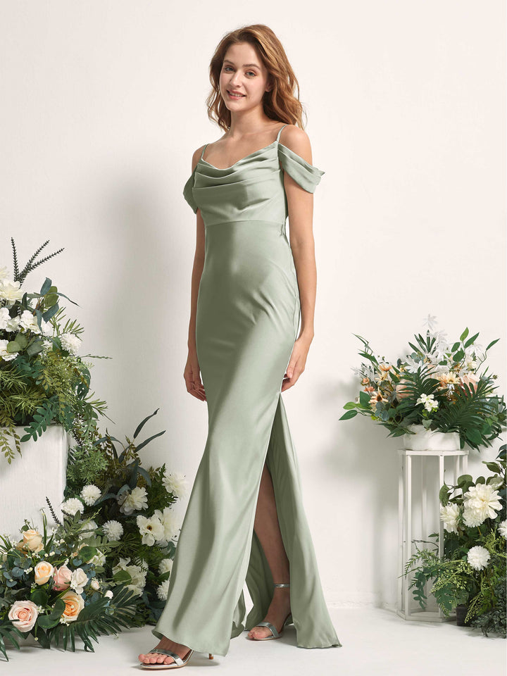 Raw Sienna Satin Bridesmaid Dress Mermaid Floor-Length