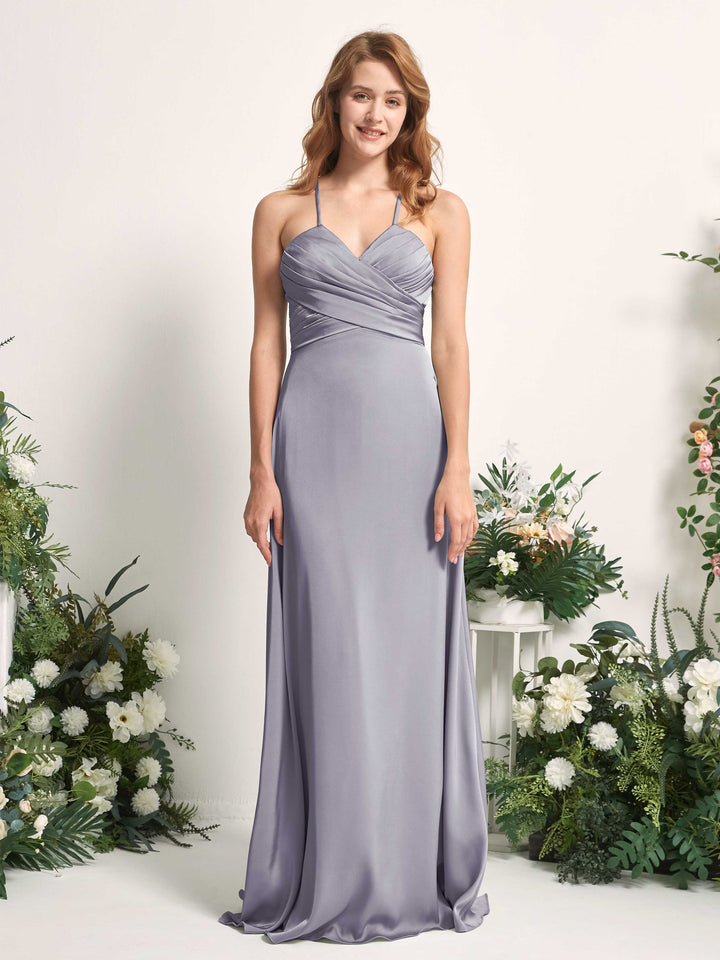 Purple Haze Bridesmaid Dresses Bridesmaid Dress A-line Satin Spaghetti-straps Full Length Sleeveless Wedding Party Dress (80225750)