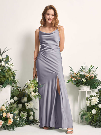 Carlyna Miranda Mermaid Purple Haze Satin Bridesmaid Dress Maxi Sleeveless Cowl Neck Dress Front View #color_purple-haze
