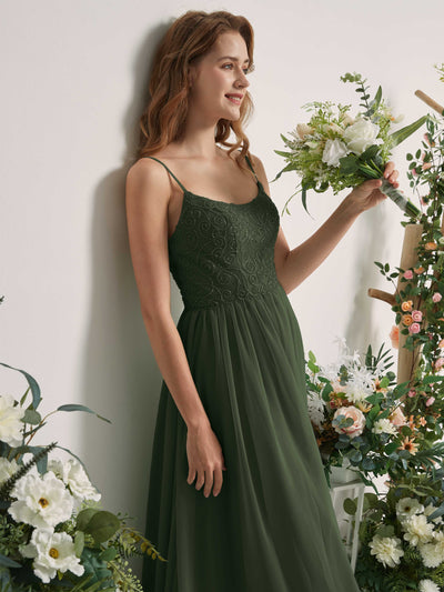 Carlyna Verna A-Line Martini Olive Beaded Bridesmaid Dress Maxi Sleeveless Sweetheart Dress Side View 2 #color_martini-olive