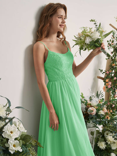 Carlyna Verna A-Line Mint Green Beaded Bridesmaid Dress Maxi Sleeveless Sweetheart Dress Side View 2 #color_mint-green