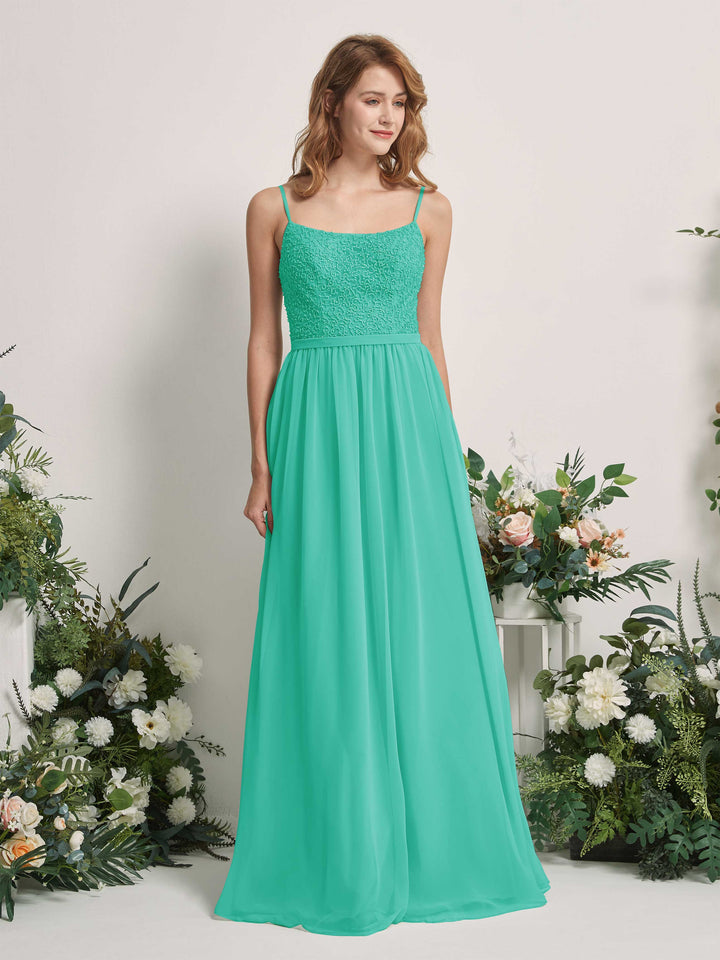 Tiffany Bridesmaid Dresses A-line Open back Spaghetti-straps Sleeveless Dresses (83220132)