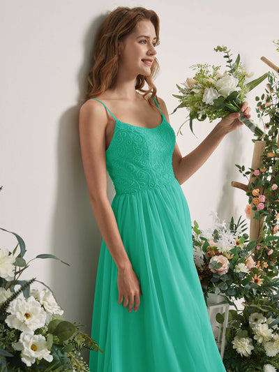 Carlyna Verna A-Line Tiffany Beaded Bridesmaid Dress Maxi Sleeveless Sweetheart Dress Side View 2 #color_tiffany