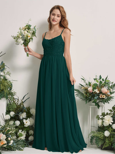 Carlyna Verna A-Line Dark Emerald Beaded Bridesmaid Dress Maxi Sleeveless Sweetheart Dress Front View #color_dark-emerald