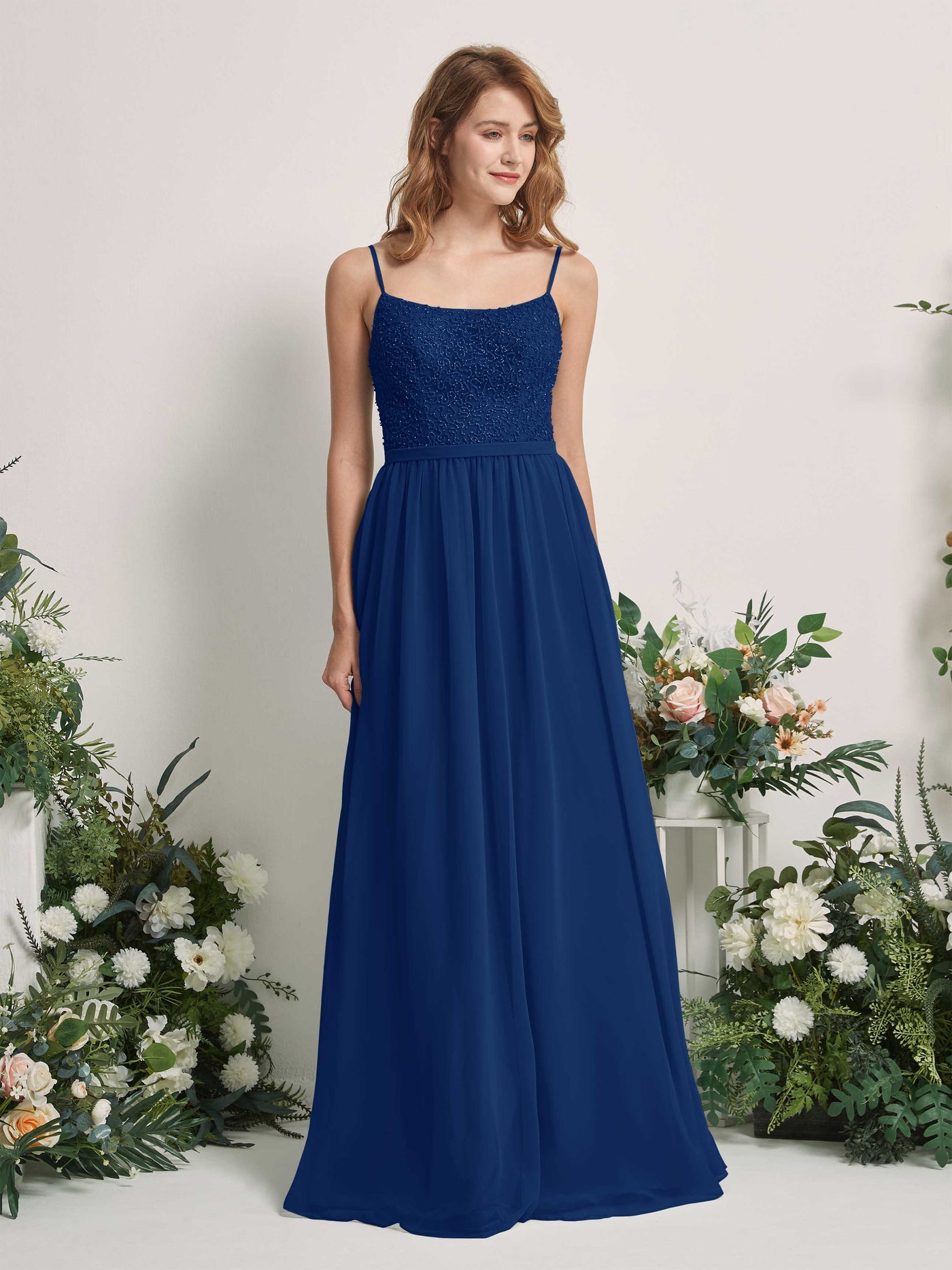 Royal Blue Bridesmaid Dresses A-line Open back Spaghetti-straps Sleeveless Dresses (83220137)#color_royal-blue