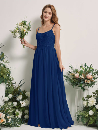 Carlyna Verna A-Line Royal Blue Beaded Bridesmaid Dress Maxi Sleeveless Sweetheart Dress Front View #color_royal-blue