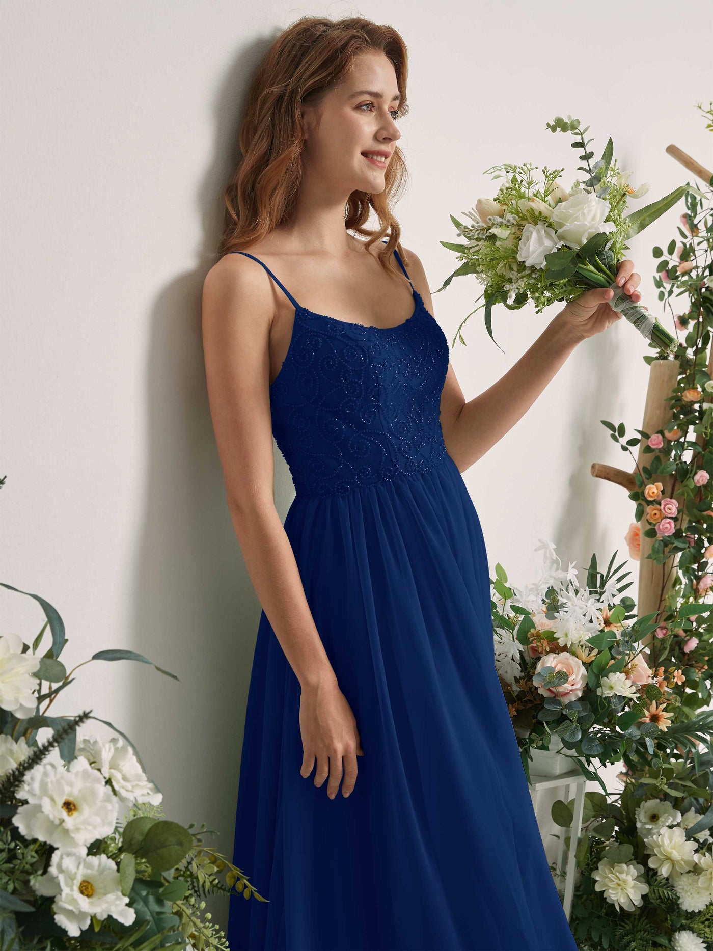 Royal Blue Bridesmaid Dresses A-line Spaghetti-straps Sleeveless Chiffon Dresses (83221237)#color_royal-blue